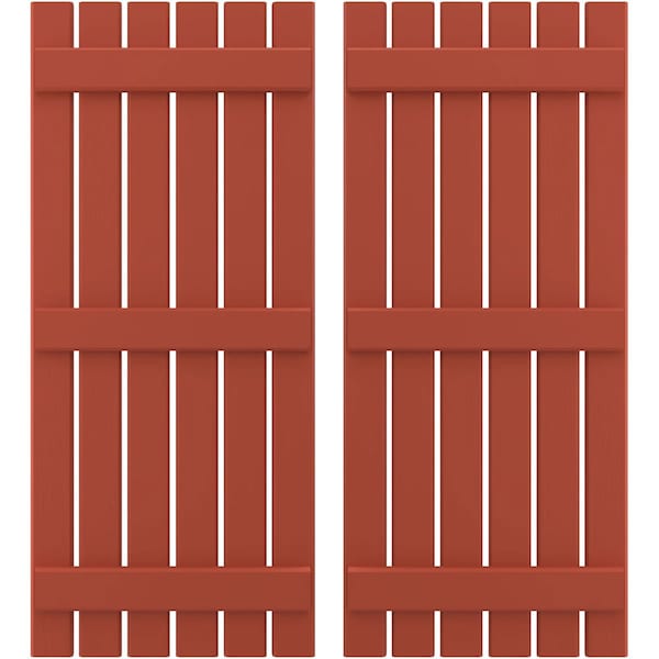 Ekena Millwork Americraft 6-Board, 3 Batten Exterior Real Wood Spaced Board-n-Batten Shutters, ARW401SB623X77CLH, PR ARW401SB623X77CLH - main
